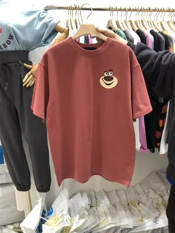 韩国东大门短袖t恤女2021夏装新款ins潮卡通印花宽松百搭半袖上衣商品大图