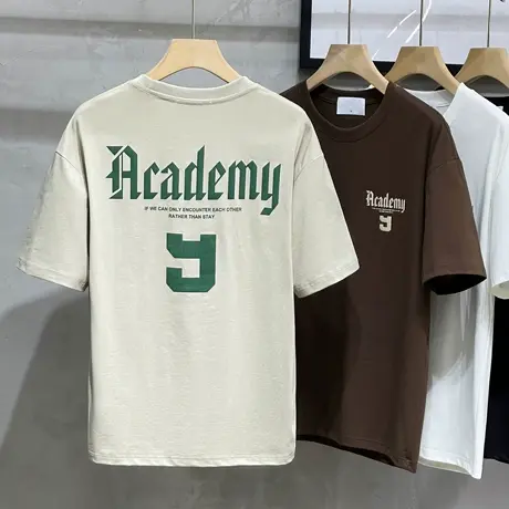 五分袖宽松t恤男潮牌ins潮流日系半袖体恤男士短袖2023夏季新款商品大图