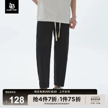 Lilbetter九分休闲裤新款美式潮牌夏裤痞帅直筒裤抽绳运动裤子男商品大图