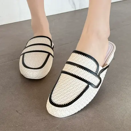 新款外出海边凉拖鞋百搭包头半拖鞋女外穿时尚夏季网红软底穆勒鞋商品大图