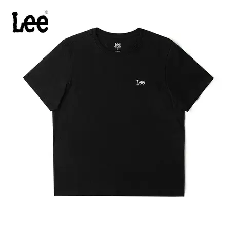 Lee商场同款24早春新品标准版圆领刺绣黑色女短袖T恤LWT0080523RT图片
