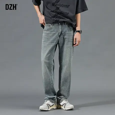 男士直筒牛仔裤男痞帅高街休闲长裤2024年春季男裤美式水洗工装裤商品大图