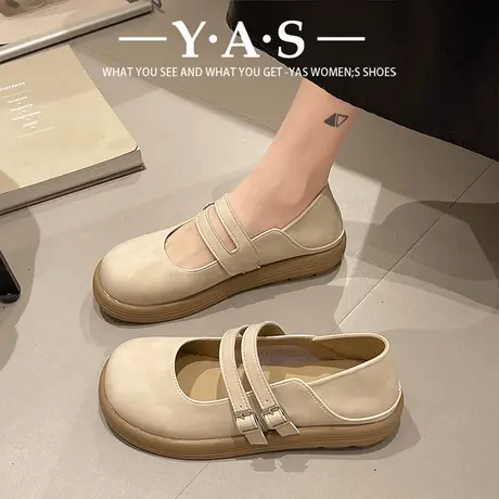 玛丽珍鞋女平底两穿单鞋2024年春季新款孕妇女鞋法式英伦风小皮鞋商品大图