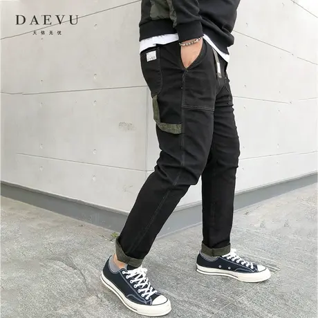 秋季新款日系工装年青大号潮胖子小脚弹力加肥加大码男士休闲长裤商品大图