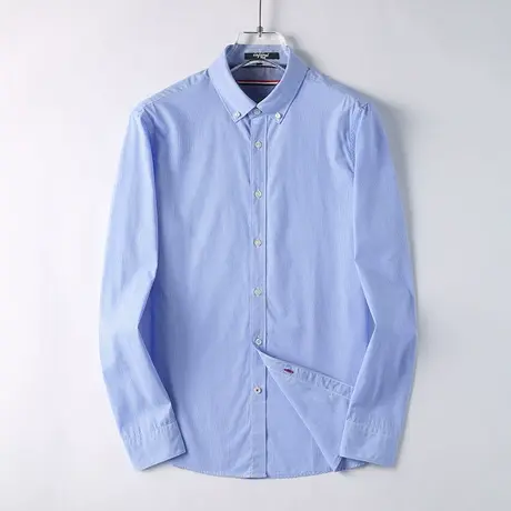 休闲纯棉衬衫男宽松春秋季长袖商务衬衣男生百搭上衣男士外套潮流商品大图