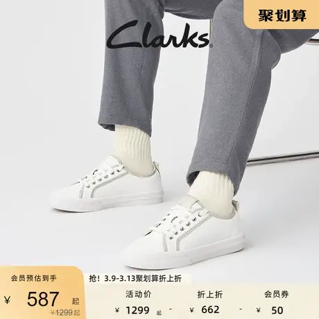 Clarks其乐女鞋休闲鞋女春夏小白鞋舒适轻量系带休闲鞋平底鞋女鞋图片