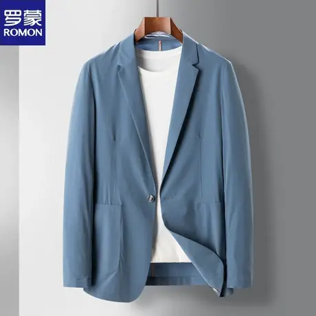 罗蒙高端西服男夏季冰丝薄款单西弹力休闲纯色商务小西装青年外套商品大图