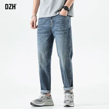 男士蓝色牛仔裤男美式直筒秋冬新款裤子潮牌休闲长裤百搭老爹裤商品大图