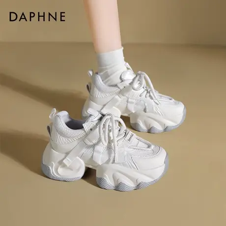 达芙妮厚底女鞋百搭老爹鞋女款2025新款增高运动鞋轻便奶油小白鞋商品大图