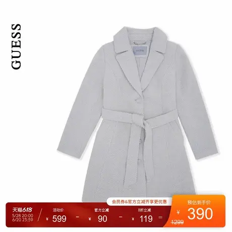 GUESS女士纯色纹理感气质羊毛毛呢外套-W4BL54WGL22商品大图