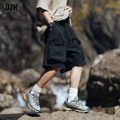 男生黑色短裤男工装五分裤男款夏季薄款裤子2025新款速干运动中裤商品大图
