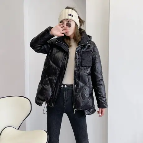 2023年新款薄款羽绒棉服女不规则短款宽松冬季轻便棉衣外套棉袄潮图片