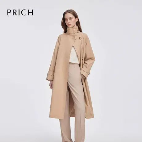 【超能小太阳】PRICH时尚休闲直筒长款风衣2025新款松弛感外套女图片