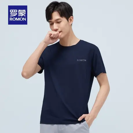【官方正品】罗蒙短袖T恤衫男夏季薄款休闲上衣中青年印花打底衫图片