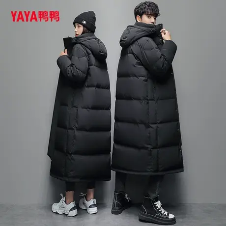 鸭鸭羽绒服男情侣男女同款2024年冬季新款长款过膝加长加厚外套Y商品大图