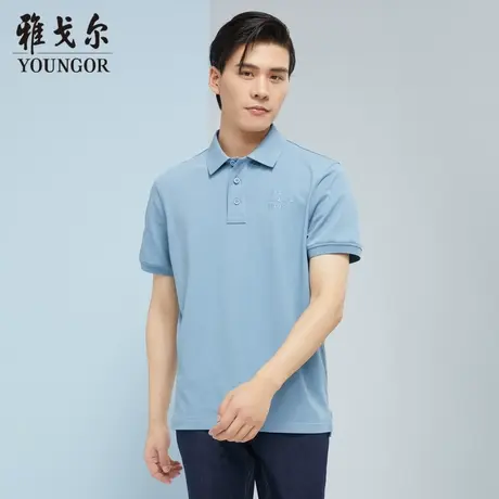 雅戈尔奥莱 商场同款男士T恤新款官方正品呼吸棉翻领短袖POLO衫商品大图