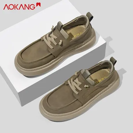 奥康复古男鞋2025秋季新款工装老钱风潮流软底轻便一脚蹬休闲鞋子商品大图
