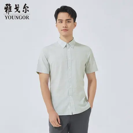 雅戈尔奥莱 商场同款男士短袖衬衫新款官方正品商务休闲短袖衬衫商品大图