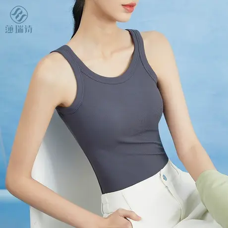 吊带背心女夏季薄款带胸垫文胸一体内搭运动美背打底上衣外穿抹胸商品大图
