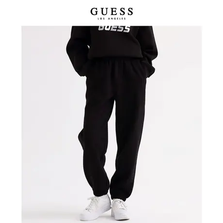 GUESS女士休闲舒适宽松运动裤松紧腰束脚卫裤-Q3PQ15K2Q40商品大图