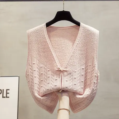 v领针织开衫马甲背心女2023秋装新款宽松外穿马夹外搭毛衣坎肩潮商品大图