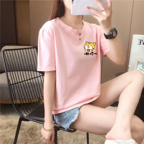 虎年本命年红色新年衣服半袖2024年新款情侣装全家福短袖T恤女装商品大图