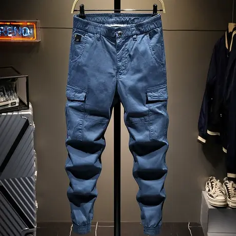 香港潮牌余文乐工装裤男宽松束脚百搭男士休闲长裤子韩版潮流男装商品大图