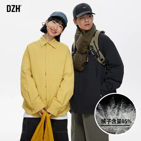 男士薄款衬衫式羽绒服男冬季2024新款情侣装冬装厚外套羽绒夹克图片