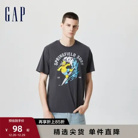 【辛普森一家】Gap男女装夏季款纯棉运动T恤714977短袖商品大图