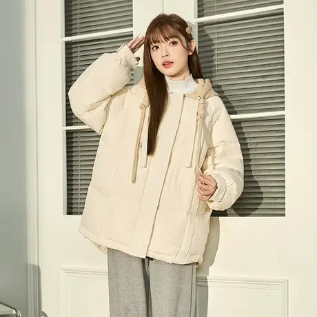 唐狮新款羽绒服女短款冬季连帽面包服小个子爆款保暖加厚外套1.25图片