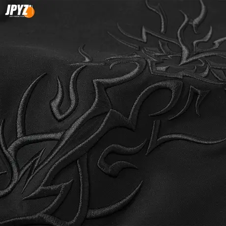 男生刺绣t恤圆领短袖五分袖宽松纯棉国潮风夏季透气2024年款体恤商品大图