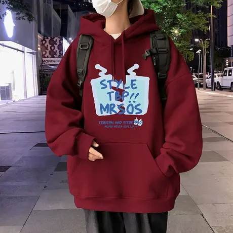 连帽卫衣男秋冬季宽松青少年男生2023新款情侣装帽衫ins潮牌外套商品大图