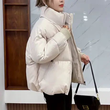 羽绒棉服女短款冬季2023年新款小个子宽松棉衣加厚面包服棉袄外套图片