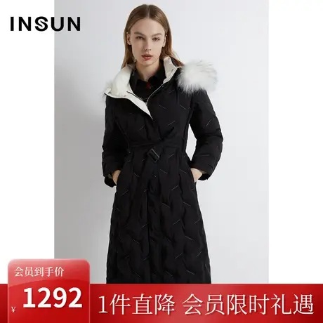 恩裳2022冬季经典收腰X型显瘦防跑绒保暖鸭绒羽绒服图片