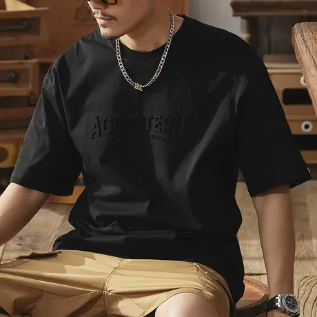 Modi Nick/摩帝尼克休闲潮流男士T恤宽松百搭短袖潮流舒适纯棉T恤商品大图