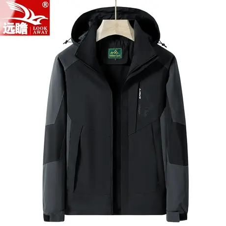春秋季外套男士2023新款潮牌宽松百搭工装冲锋衣夹克连帽休闲上衣商品大图