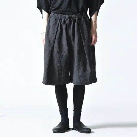 暗黑日系亚麻短裤男棉麻山本耀司yohji风中裤六分裤阔腿大裤衩潮商品大图