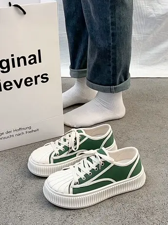 帆布鞋女鞋2023新款百搭潮ins春秋款运动休闲厚底饼干鞋板鞋小众商品大图