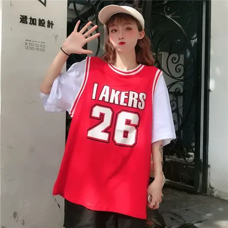 mschf泫雅吊带运动背心无袖t恤女夏外穿韩版潮宽松bf风学生酷上衣图片