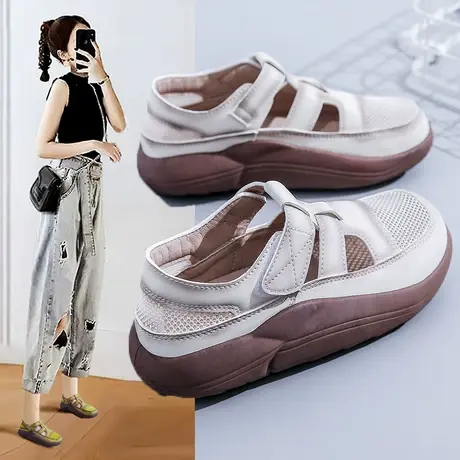 运动凉鞋女2023新款夏季镂空网面老爹鞋网红脏脏鞋透气厚底网鞋子商品大图