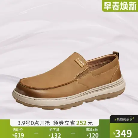 骆驼男鞋2024春季新款磨砂牛皮发泡缓震软底舒适耐磨复古休闲男鞋商品大图