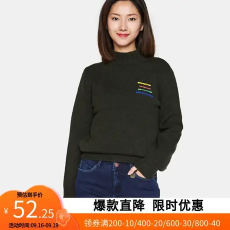 艾格秋冬季女装时尚潮流个性设计感舒适百搭保暖纯色针织衫 Y556商品大图