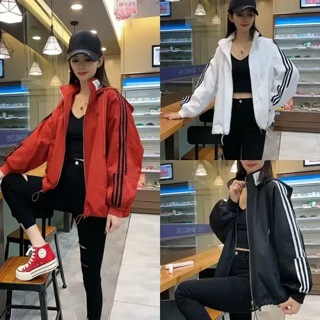 棒球服外套女早春新款2023年时尚休闲高级感上衣春秋宽松拉链外套商品大图