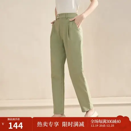 【商场同款】茵曼2023春女装新款休闲通勤松紧腰梨形身材萝卜裤图片