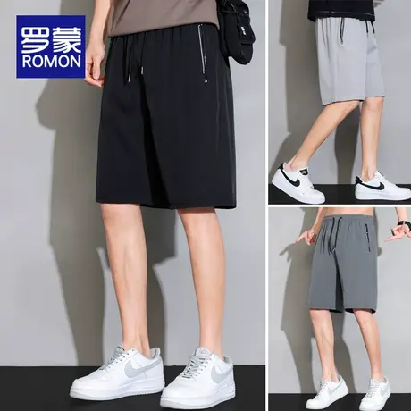 罗蒙夏季男士休闲裤男2023新款潮流短裤夏天薄款宽松五分裤子男款图片