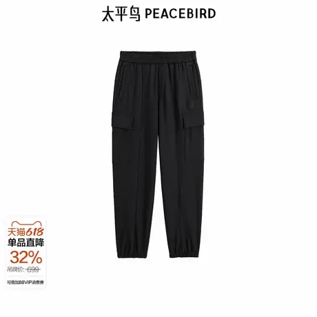 【商场同款】太平鸟男装工装休闲裤2024冬新款潮流裤子B2GLE4439商品大图