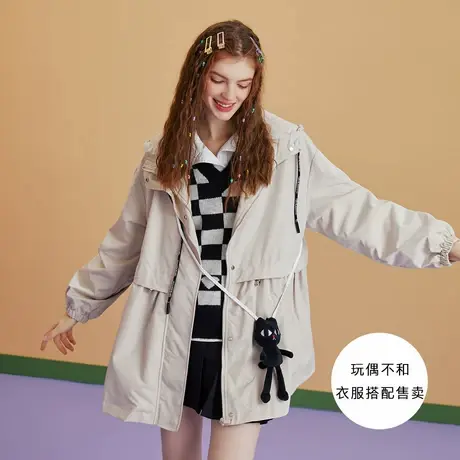 a02宽松休闲收腰设计感日常百搭女式风衣2025春季个性甜酷外套图片