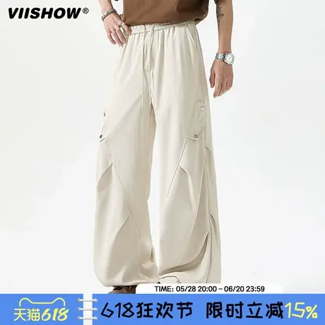VIISHOW水洗工装裤男款夏潮牌痞帅休闲裤子男直筒宽松美式伞兵裤商品大图