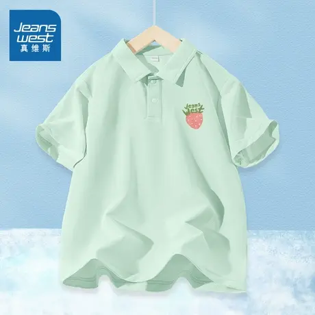 真维斯童装女童短袖夏季冰丝上衣女孩洋气时髦Polo衫儿童速干t恤图片