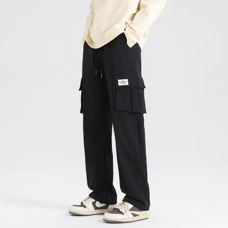 工装裤男款秋季美式潮牌多口袋直筒阔腿裤子潮流复古宽松休闲长裤商品大图